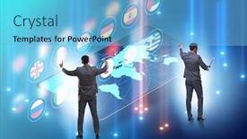  Presentation with translation - Audience pleasing PPT layouts consisting of concept-of-online-foreign-language backdrop and a light blue colored foreground