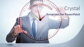  Presentation with business change - Beautiful presentation featuring concept-of-organisational-change backdrop and a sky blue colored foreground