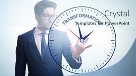  Presentation with business change - PPT layouts with concept-of-organisational-change background and a sky blue colored foreground