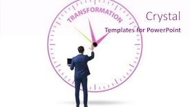  Presentation with business change - PPT theme consisting of concept-of-organisational-change background and a pink colored foreground