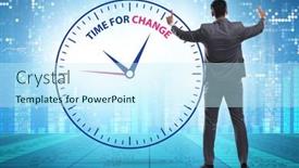  Presentation with business change - Beautiful presentation featuring concept-of-organisational-change backdrop and a cool aqua colored foreground