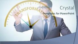  Presentation with business change - Presentation theme with concept-of-organisational-change background and a sky blue colored foreground