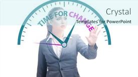  Presentation with business change - Colorful PPT theme enhanced with concept-of-organisational-change backdrop and a cool aqua colored foreground