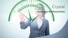  Presentation with business change - Cool new presentation with concept-of-organisational-change backdrop and a soft green colored foreground