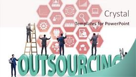  Presentation with business outsourcing - Theme with concept-of-outsourcing-in-modern background and a lemonade colored foreground