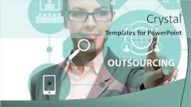  Presentation with business outsourcing - Theme with concept-of-outsourcing-in-modern background and a sky blue colored foreground