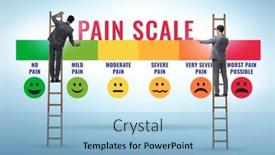 Presentation with strong - Slides consisting of concept-of-pain-scale background and a light blue colored foreground