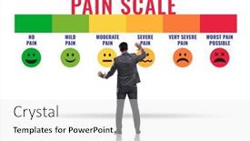  Presentation with strong - Presentation theme consisting of concept-of-pain-scale background and a white colored foreground