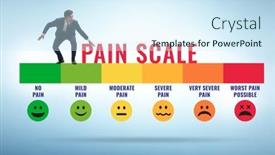 Presentation with strong - Theme having concept-of-pain-scale background and a sky blue colored foreground