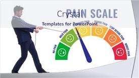  Presentation with strong - Slide set having concept-of-pain-scale background and a sky blue colored foreground