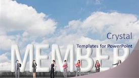  Presentation with collaborate - Colorful PPT layouts enhanced with concept of partner friends collaborate with group of business people stand with 3d text backdrop and a lemonade colored foreground