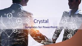  Presentation with partnership - Beautiful theme featuring concept of partnership and social backdrop and a sky blue colored foreground