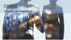  Presentation with partnership - Theme consisting of concept of partnership and social background and a light blue colored foreground