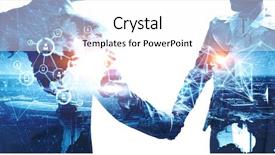  Presentation with partnership - Colorful slide set enhanced with concept of partnership and social backdrop and a white colored foreground