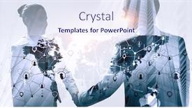  Presentation with partnership - Audience pleasing slides consisting of concept-of-partnership-and-social backdrop and a sky blue colored foreground