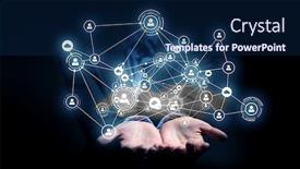  Presentation with partnership - PPT theme consisting of concept-of-partnership-and-teamwork background and a navy blue colored foreground