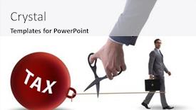  Presentation with taxes - Presentation theme with concept-of-paying background and a white colored foreground