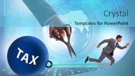  Presentation with taxes - Slide deck enhanced with concept-of-paying background and a light blue colored foreground