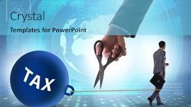  Presentation with taxes - PPT layouts consisting of concept-of-paying background and a light blue colored foreground