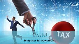  Presentation with taxes - PPT theme featuring concept-of-paying background and a light blue colored foreground