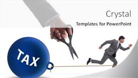  Presentation with taxes - Theme having concept-of-paying background and a white colored foreground