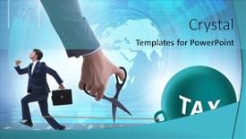  Presentation with taxes - Presentation theme having concept-of-paying background and a light blue colored foreground