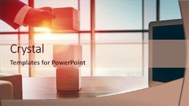  Presentation with business office desk - Cool new theme with concept of planning in business backdrop and a lemonade colored foreground