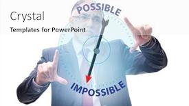  Presentation with possible - PPT theme featuring concept-of-possible-and-impossible background and a white colored foreground