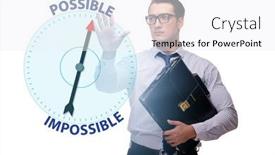  Presentation with possible - PPT theme with concept-of-possible-and-impossible background and a white colored foreground