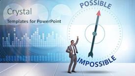  Presentation with possible - PPT theme with concept-of-possible-and-impossible background and a sky blue colored foreground
