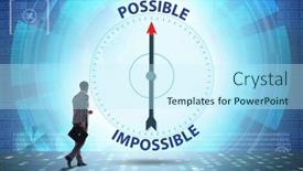  Presentation with possible - Slide deck having concept-of-possible-and-impossible background and a cool aqua colored foreground
