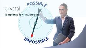  Presentation with possible - Presentation theme having concept-of-possible-and-impossible background and a sky blue colored foreground