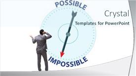  Presentation with possible - Presentation design consisting of concept-of-possible-and-impossible background and a cool aqua colored foreground