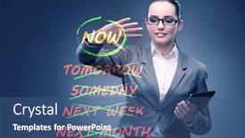  Presentation with later - Slides having concept-of-procrastination-with-now background and a ocean colored foreground