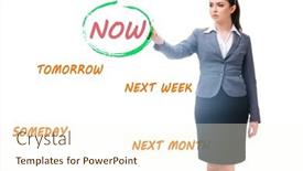  Presentation with later - Presentation featuring concept-of-procrastination-with-now background and a cream colored foreground