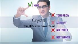  Presentation with procrastination - Presentation theme featuring concept-of-procrastination-with-now background and a light blue colored foreground