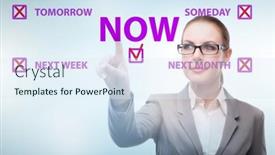  Presentation with procrastination - Presentation design consisting of concept-of-procrastination-with-now background and a sky blue colored foreground