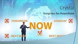  Presentation with procrastination - Slide set enhanced with concept-of-procrastination-with-now background and a arctic colored foreground