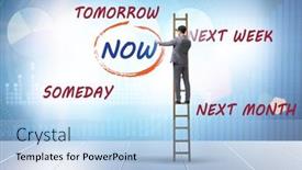  Presentation with later - Presentation theme consisting of concept-of-procrastination-with-now background and a light blue colored foreground
