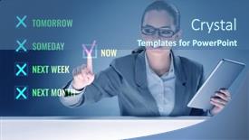  Presentation with procrastination - Presentation theme consisting of concept-of-procrastination-with-now background and a ocean colored foreground