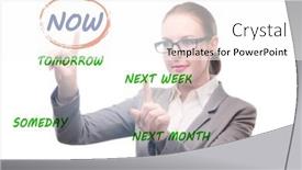  Presentation with procrastination - PPT layouts enhanced with concept-of-procrastination-with-now background and a white colored foreground