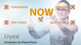  Presentation with procrastination - Presentation theme enhanced with concept-of-procrastination-with-now background and a light blue colored foreground