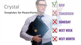  Presentation with procrastination - Theme featuring concept-of-procrastination-with-now background and a white colored foreground