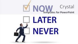  Presentation with procrastination - Presentation with concept-of-procrastination-with-now background and a sky blue colored foreground