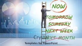  Presentation with later - PPT theme consisting of concept-of-procrastination-with-now background and a light blue colored foreground