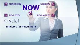  Presentation with later - Slide deck with concept-of-procrastination-with-now background and a sky blue colored foreground