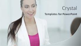  Presentation with professionalism - PPT theme with concept-of-professionalism-professional-female background and a sky blue colored foreground