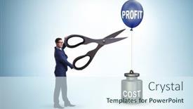  Presentation with profit - PPT layouts having concept-of-profit-and-cost background and a sky blue colored foreground