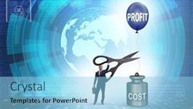  Presentation with cost - Slide set having concept-of-profit-and-cost background and a light blue colored foreground