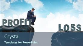  Presentation with profit loss - Slide set enhanced with concept-of-profit-and-loss background and a ocean colored foreground